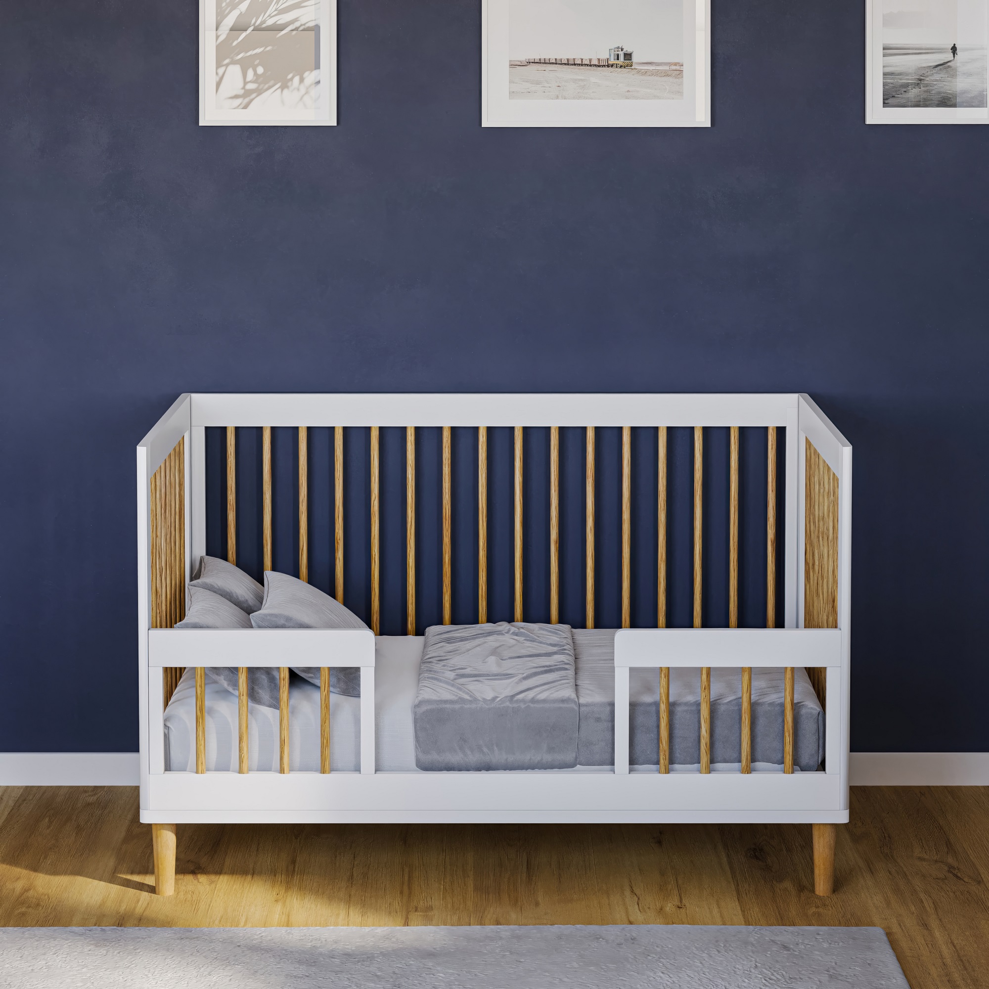 מיטה תינוק מעבר בוהו לבן טבעי מיטה תינוק מעבר בוהו לבן טבעי